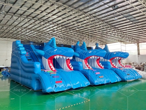 Heavy Duty Shark Inflatable Pool Slide For Water Park