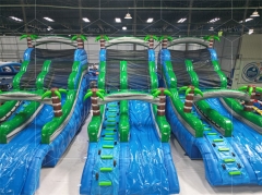 Hot Sell Commercial Tropical Falls Palm Tree Shore Inflatable Water Slide For Pool