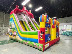 Commercial Rental PVC Mickey Mouse Inflatable Slide Bounce House Slide for Kids
