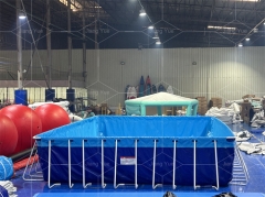 Commercial Rectangular Outdoors Metal Frame Amusement Water Park Swimming Pool With Filtration System