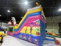 Hot New Design Carnival Clown Inflatable Trampoline Castle Slide