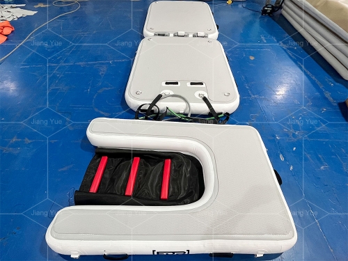 Drop Stitch Portable Dog Pool Float Inflatable Dock Platform With Dog Boat Ramp