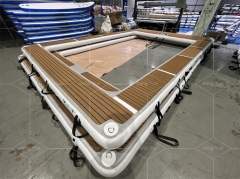 Portable Drop Stitch Floating Inflatable Swimming Pool Yacht Sea Pool with Net for Boats