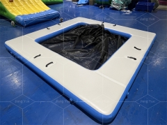 Durable Drop Stitch Portable Inflatable Yacht Floating Ocean Sea Swimming Pool With Mesh