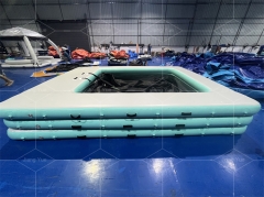 Durable Drop Stitch Portable Floating Ocean Sea Swimming Yacht Pool Inflatable Sea Pool With Anti Jellyfish Net