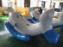 Funny Water Games Seesaw Inflatable Dolphin Pool Float Ride on for Swimming Pool Beach Party Decoration Toys